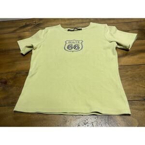 DOUBLE D RANCH ROUTE 66 SHORT SLEEVE TSHIRT SIZE XL YELLOW